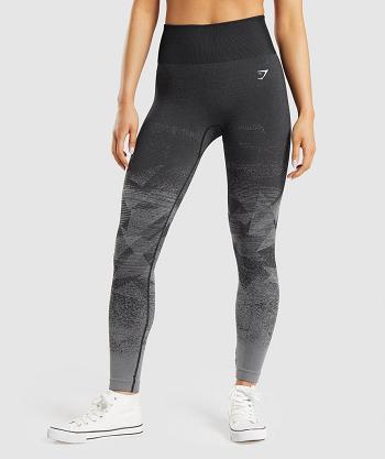 Legginsy Damskie Gymshark Adapt Ombre Seamless Czarne | PL 2339FDN